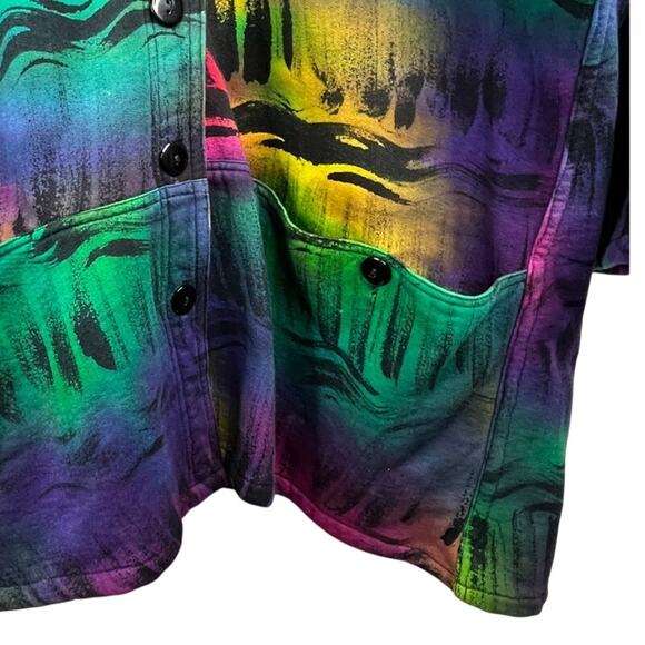 Vintage Wearable Art to wear Multicolor Abstract Button-Blazer Jacket  OS - Picture 6 of 13